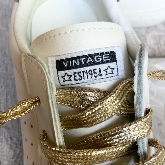 Vintage Havana White Sneakers Gold Star Jess Size 8.5 NEW - Picture 3 of 15